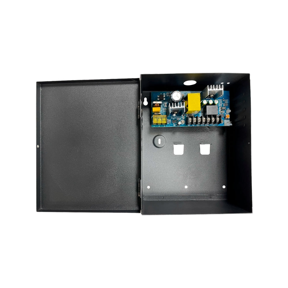 Fuente de Alimentacion Dimax para Control de Acceso y Cerraduras con Opcion para Bateria 12V 7Ah Entrada 220VAC Salida 12Vdc 5Amp C772
