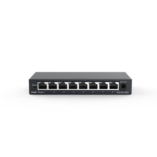 Switch Ruijie Reyee de 8 puertos 100 Mbps Carcasa Metalica RG-ES108D