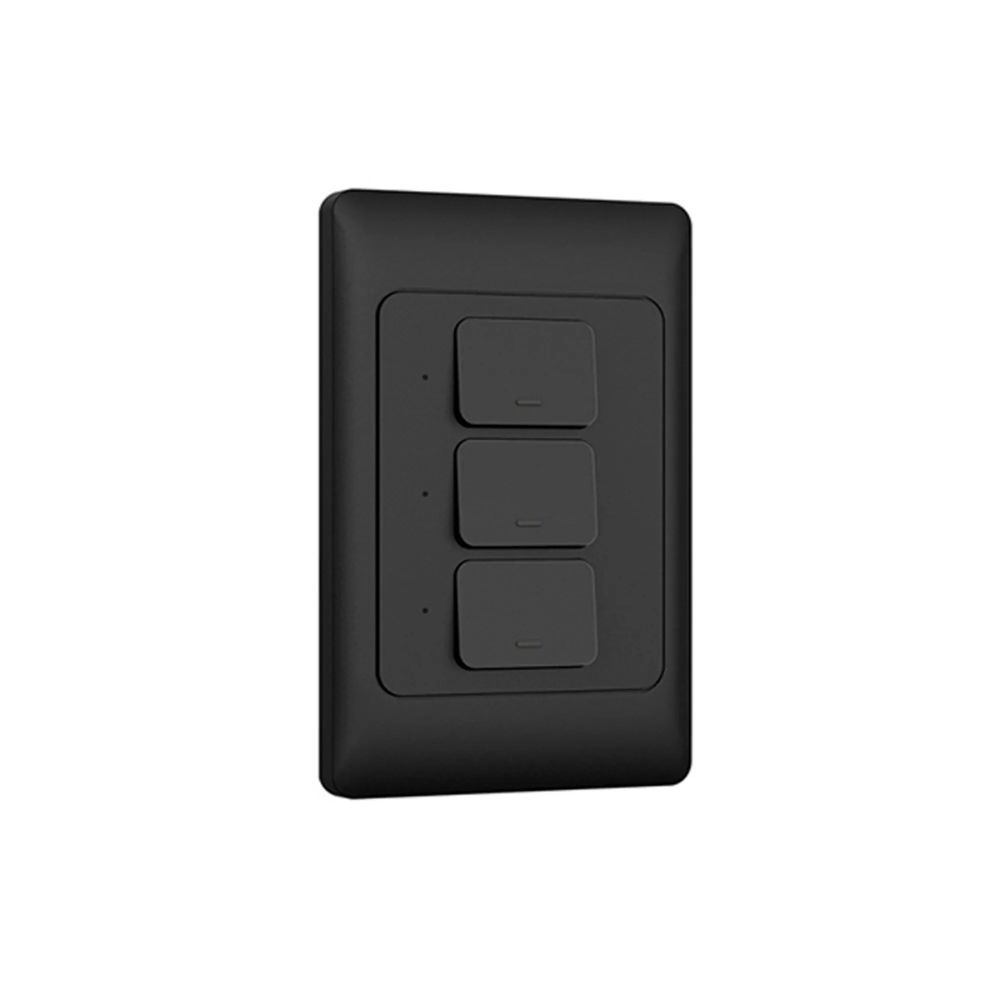 Interruptor Dimax de 3 Puntos Smart WiFi 2.4GHz Control por Voz Alexa y Google color Negro H349