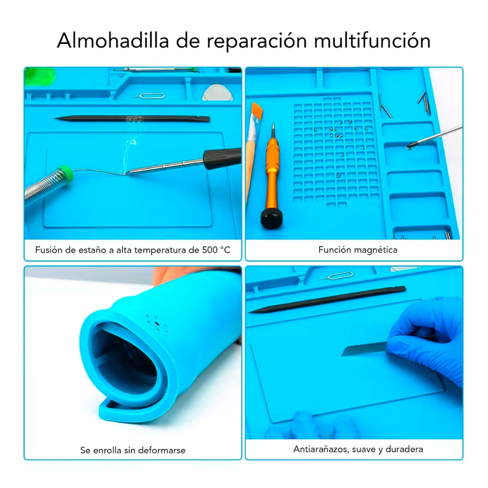 Alfombrilla Dimax Antiestatica Medida 45x30cm de Silicona para Trabajos de Reparacion Organiza y Almacena Piezas Y008
