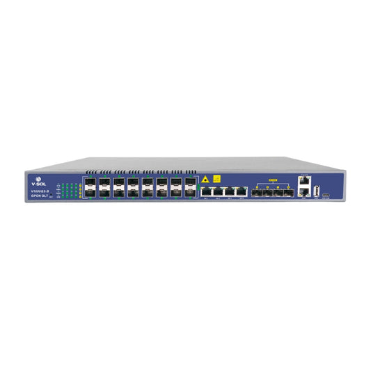 GPON OLT V-Sol 16xGPON 1xGE SFP 1x10GE SFP+ USB Soporta Triple Play 19" 1U Doble Corriente Alterna Compatible con otras Marcas V1600G2-B