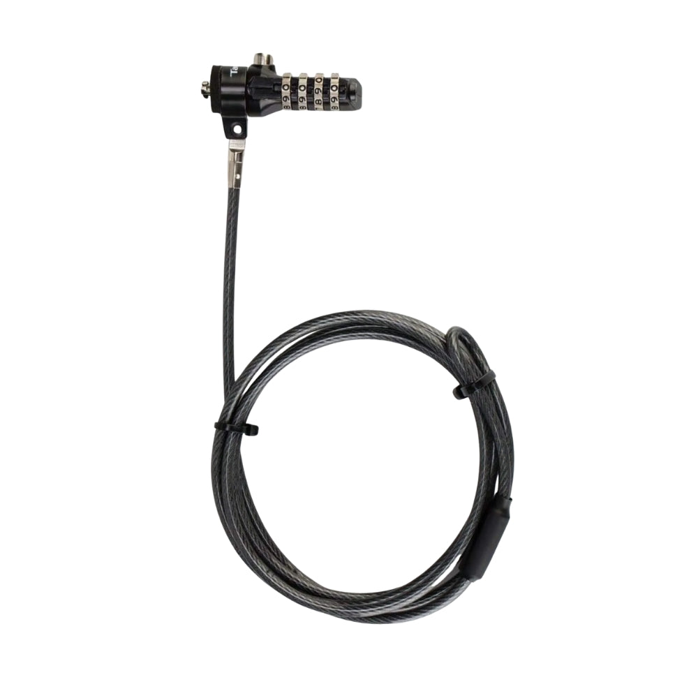 Candado de Seguridad Targus Defcon T-Lock Reseteable con 4 Digitos Longitud 1.5 metros Compatible para Laptop con Ranura de Bloqueo ASP61LA