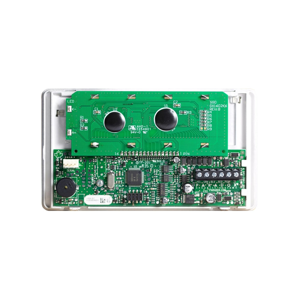 Teclado Paradox Tactil LCD Azul de 32 Caracteres y 8 Particiones 1 Entrada de Zona en Teclado Compatible con Panel EVO192 K656