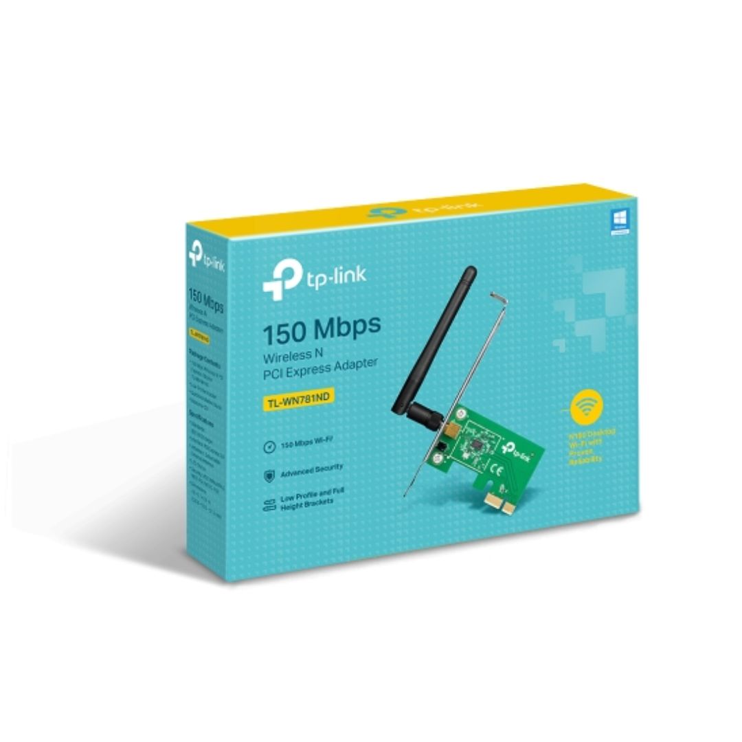 Tarjeta de Red Inalambrica TP-Link PCI Express 150Mbps 2.4GHz Encriptacion WPA WPA2 TL-WN781ND