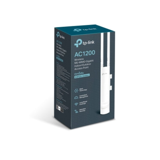 Access Point TP-Link Omada Mesh AC1200 1300Mbps Interior Exterior 2.4 y 5GHz MiMo 2x2 1xGigabit Roaming de Usuarios HotSpot 4 SSID Portal Cautivo EAP225-OUTDOOR