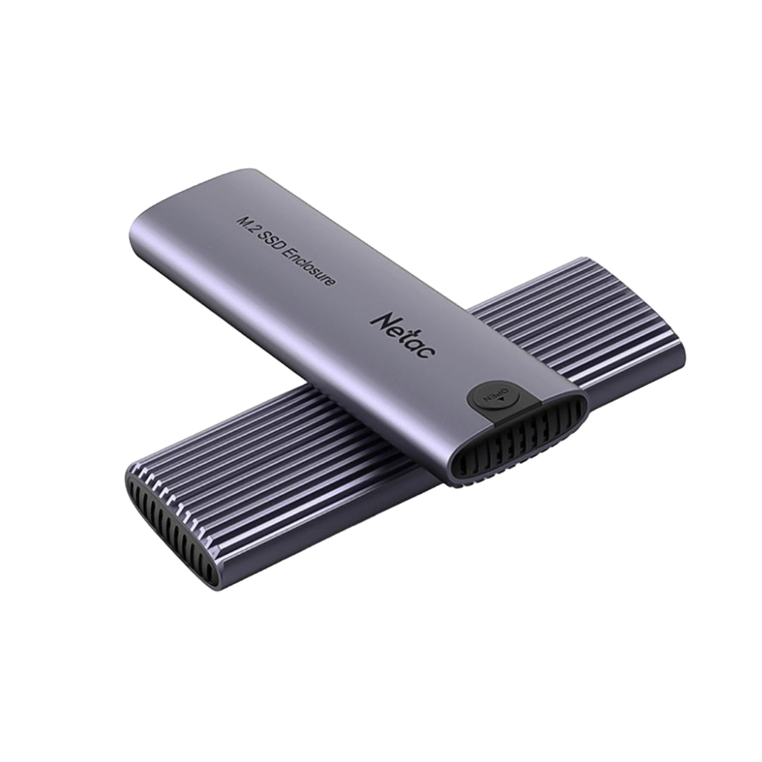 Case Netac Externo USB-C 3.1 Gen2 para Disco M.2 Transmision hasta 10Gbps Protocolo NVMe/SATA Aleacion de ALuminio NT07WH51-32CA