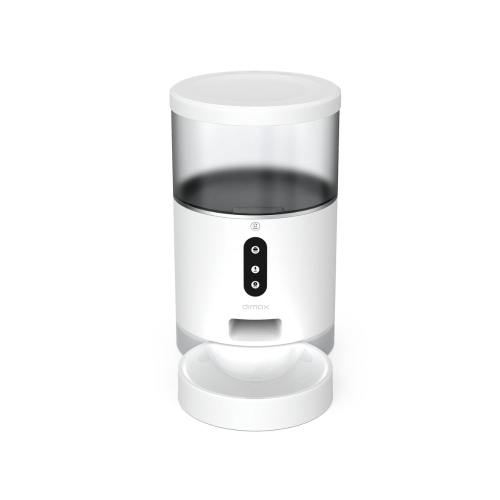 Alimentador Dimax Inteligente para Mascota Capacidad 4 Litros Comida Seca de 2 a 10mm WiFi Notificacion por APP Grabadora de Voz G110