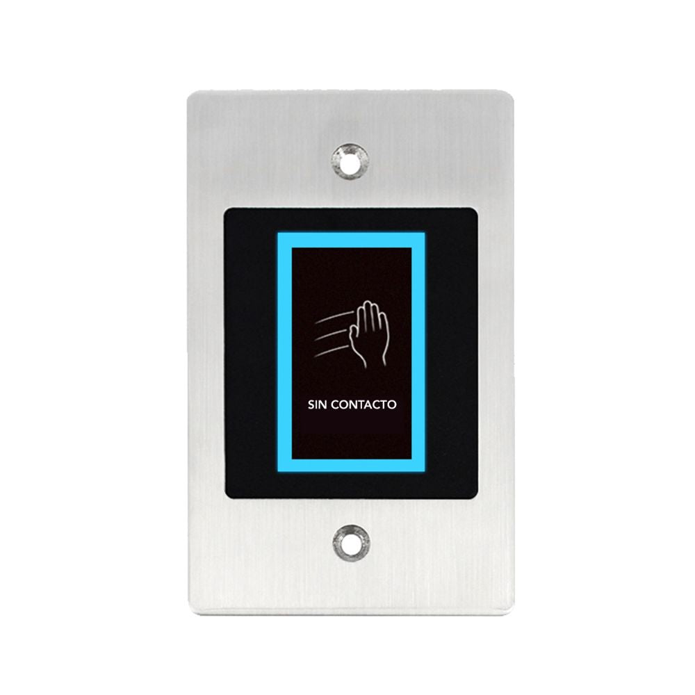 Boton de Salida sin Contacto Dimax Distancia del Sensor Ajustable Tiempo Ajustable Contacto NO NC Material Acero Inoxidable Alimentacion 10-24Vdc R317
