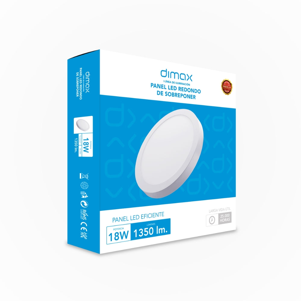 Luz LED Dimax Redonda de Sobreponer 18W Luz Calida 3000K S155