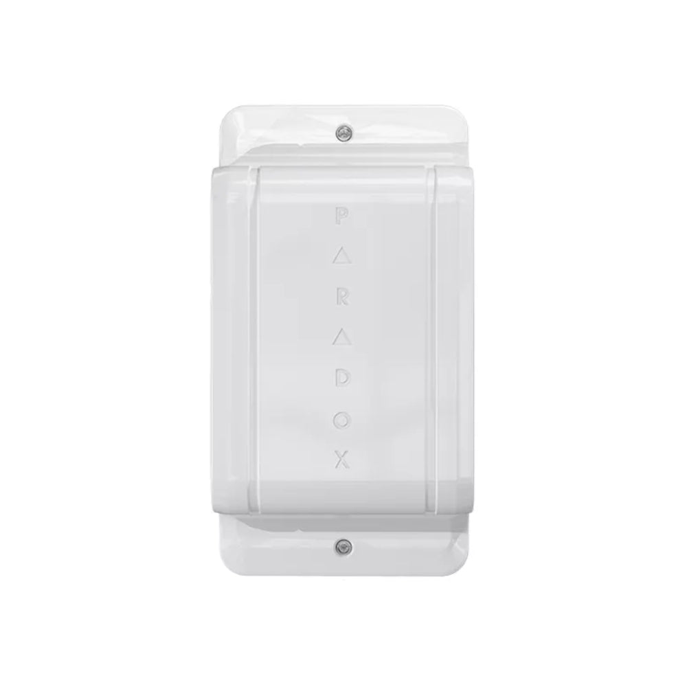 Sensor de Movimiento Paradox Lateral Inalambrico para Exterior Doble Vista Lateral y 4 Sensores Dual cada Lado puede Reportarse como 1 Simple o 2 Zonas Separadas NVR780