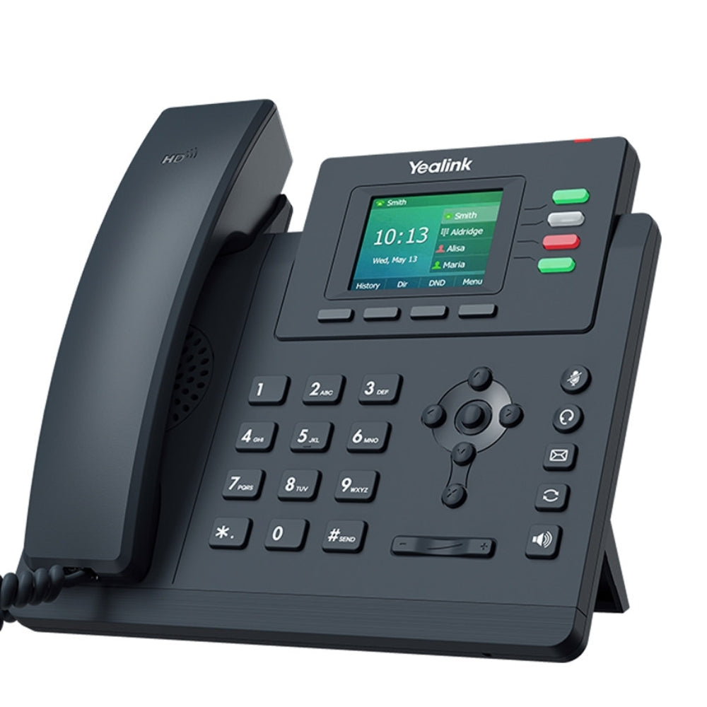 Telefono IP Yealink PoE 4xLineas SIP 2xPuertos Gigabit Pantalla 2.3" 5 Teclas Programables Conferencia 5 Vias Audio HD Incluye Fuente SIP-T33G