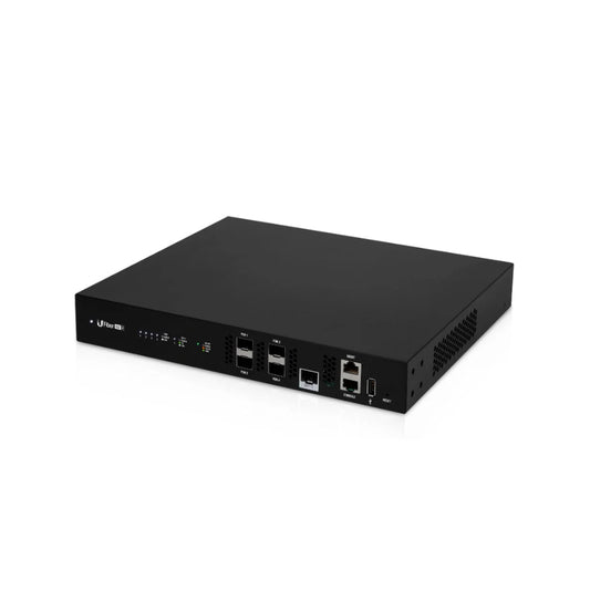 Terminal de Linea Optica Ubiquiti GPON 4xGPON SFP 1xEthernet Gigabit Soporta 512 ONUs (128xGPON) Hasta 20Km GPON Rackeable UB-UF-OLT-4