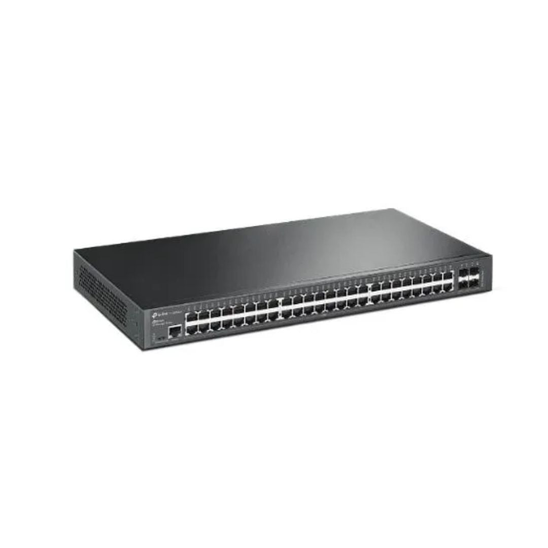 Switch TP-Link Administrable 4 Puertos SFP+ 48 Puertos Gigabit POE+ 500Watts Integra OMADA Gestion en Nube TL-SG3452XP