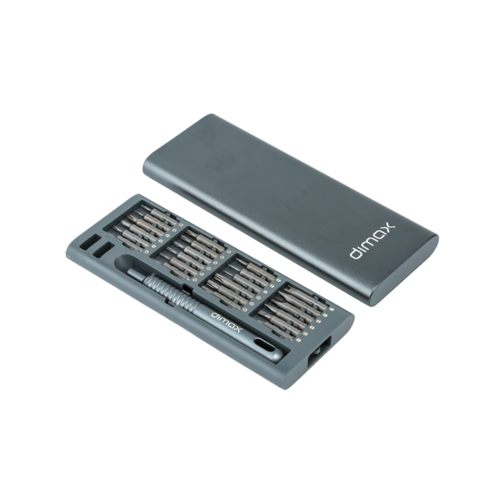Destornilladores Dimax Kit 51en1 Estuche y Mango de Aleacion de Aluminio Magnetizador y Desmagnetizador incluido Y003