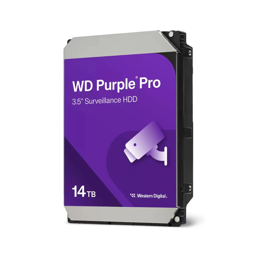 Disco Duro Western Digital Purpura Pro 14TB 7200RPM Sata 6Gbps 3.5" Trabajo 24/7 para Video Vigilancia con IA WD142PURP