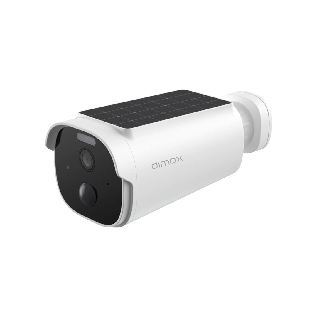 Camara Dimax para Exterior 4MP Full Color con Panel Solar y 2 Baterias Integrada Litio Detecta Movimiento Audio 2vias Ranura SD hasta 256GB IP65 G124