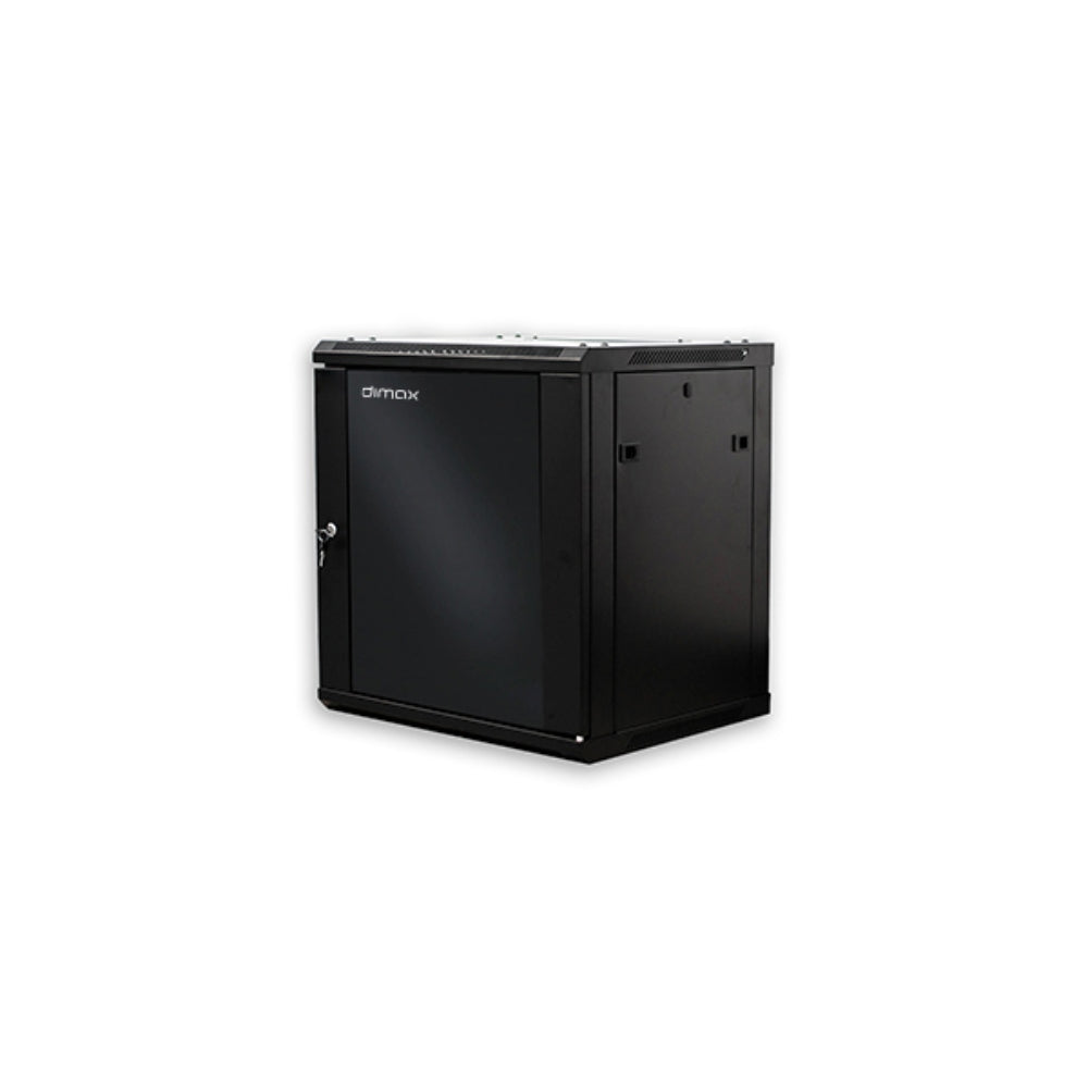 Gabinete Dimax 9U 500x450x600mm SOHO Puerta de Cristal Capacidad 60Kg Norma ROHS color Negro C751