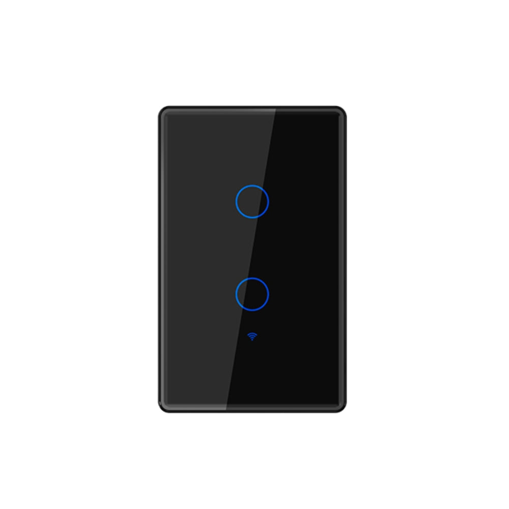 Interruptor Dimax de 2 Puntos Smart WiFi 2.4GHz Control por Voz Alexa y Google color Negro H361