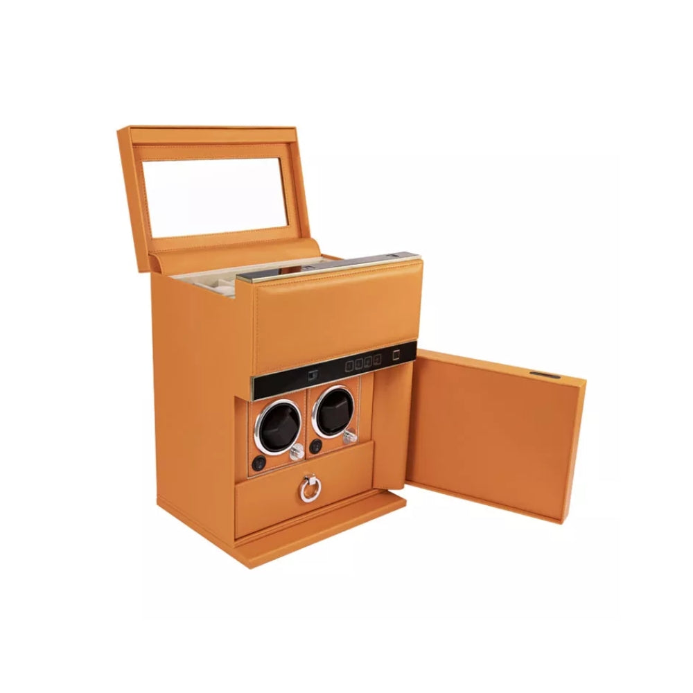 Caja Fuerte Safewell Doble con Clave+Contraseña+Huella Tipo Armario para Joyas JS0104-Naranja