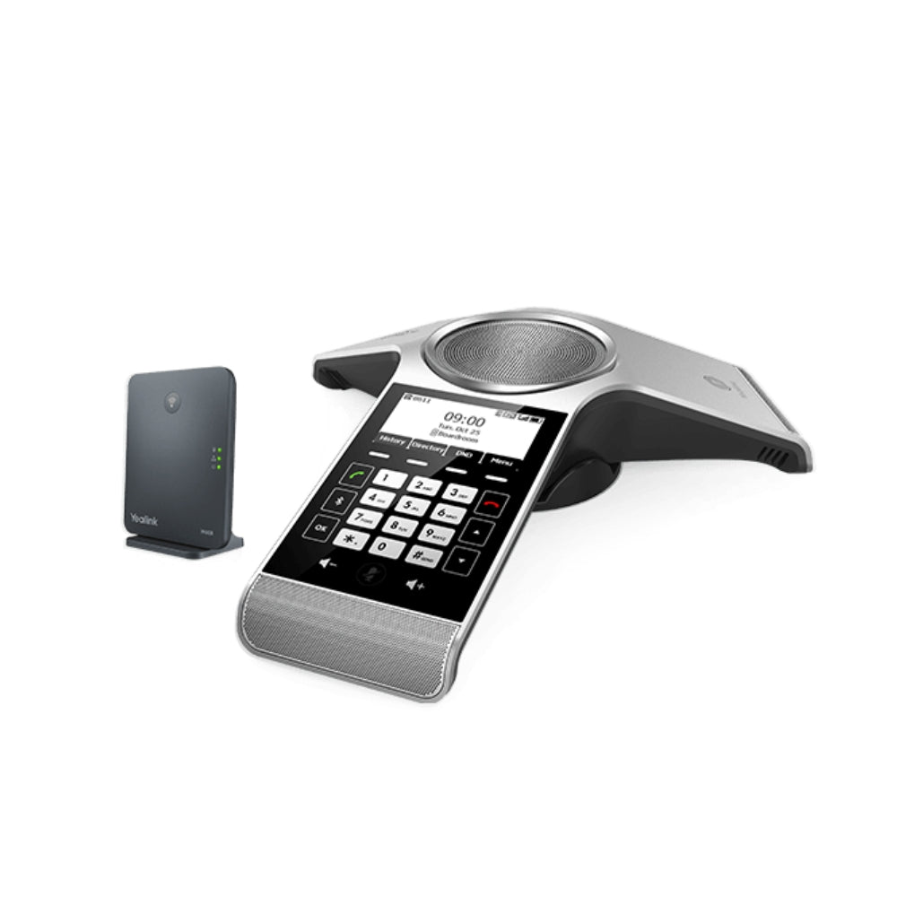 Telefono de Conferencia Yealink Pantalla Tactil 3.1" Capta Sonido 360° Alcance 6metros Vincula con PC o Celular Puertos USB WiFi Bateria 7800mAh CP930W-BASE