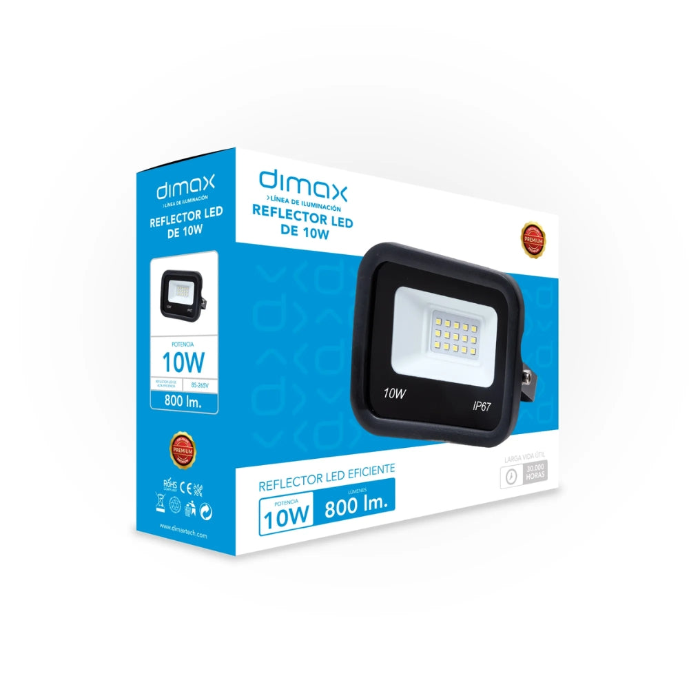 Reflector Dimax 10W de ALuminio para uso en Exterior IP67 S163