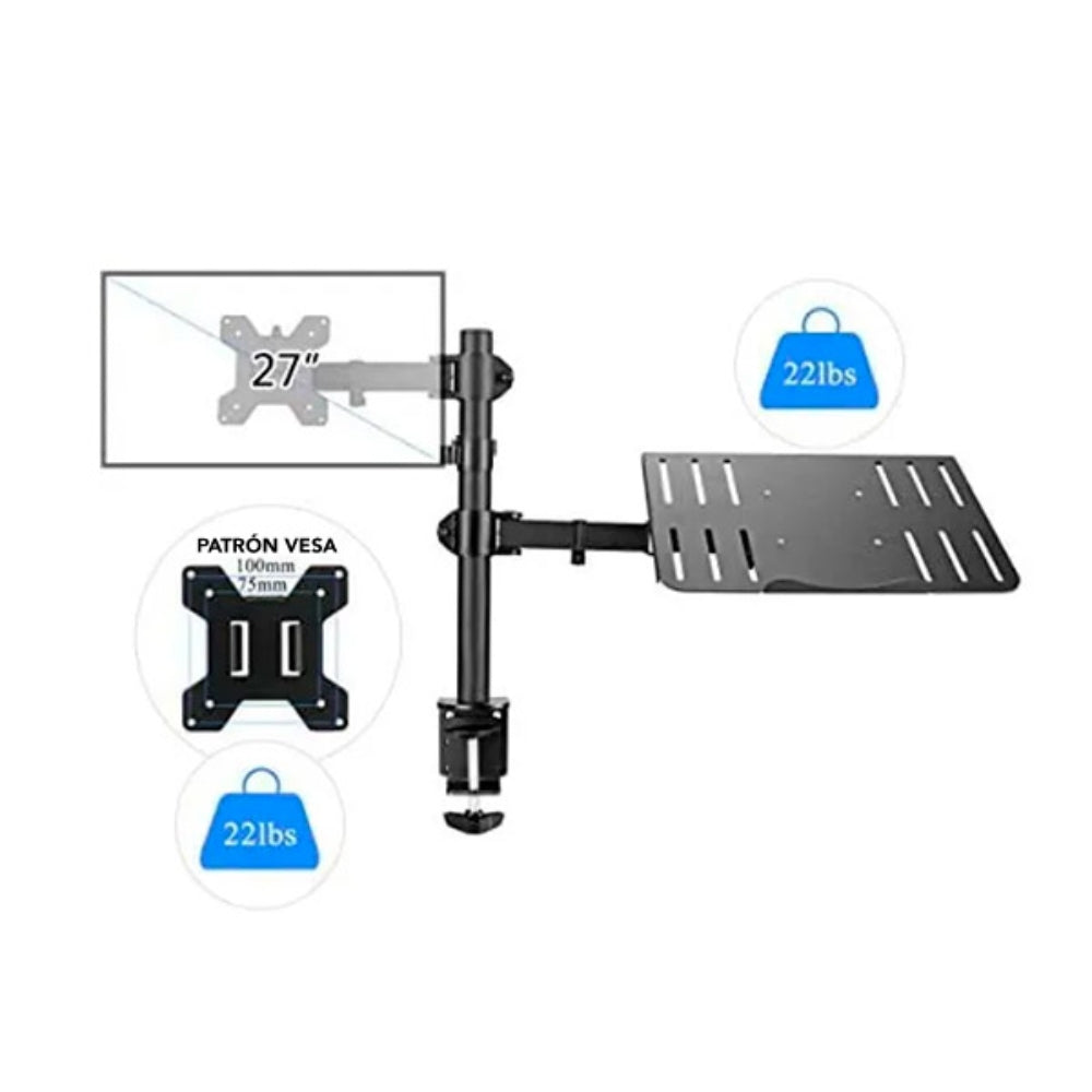 Soporte de Monitor Dimax de 27'' y Portatil Soporta 9Kg B008