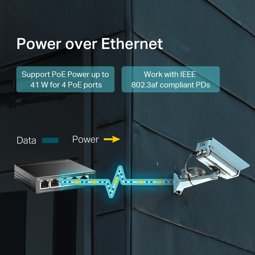 Switch TP-Link 5 Puertos 10/100 Mbps POE TL-SF1005LP