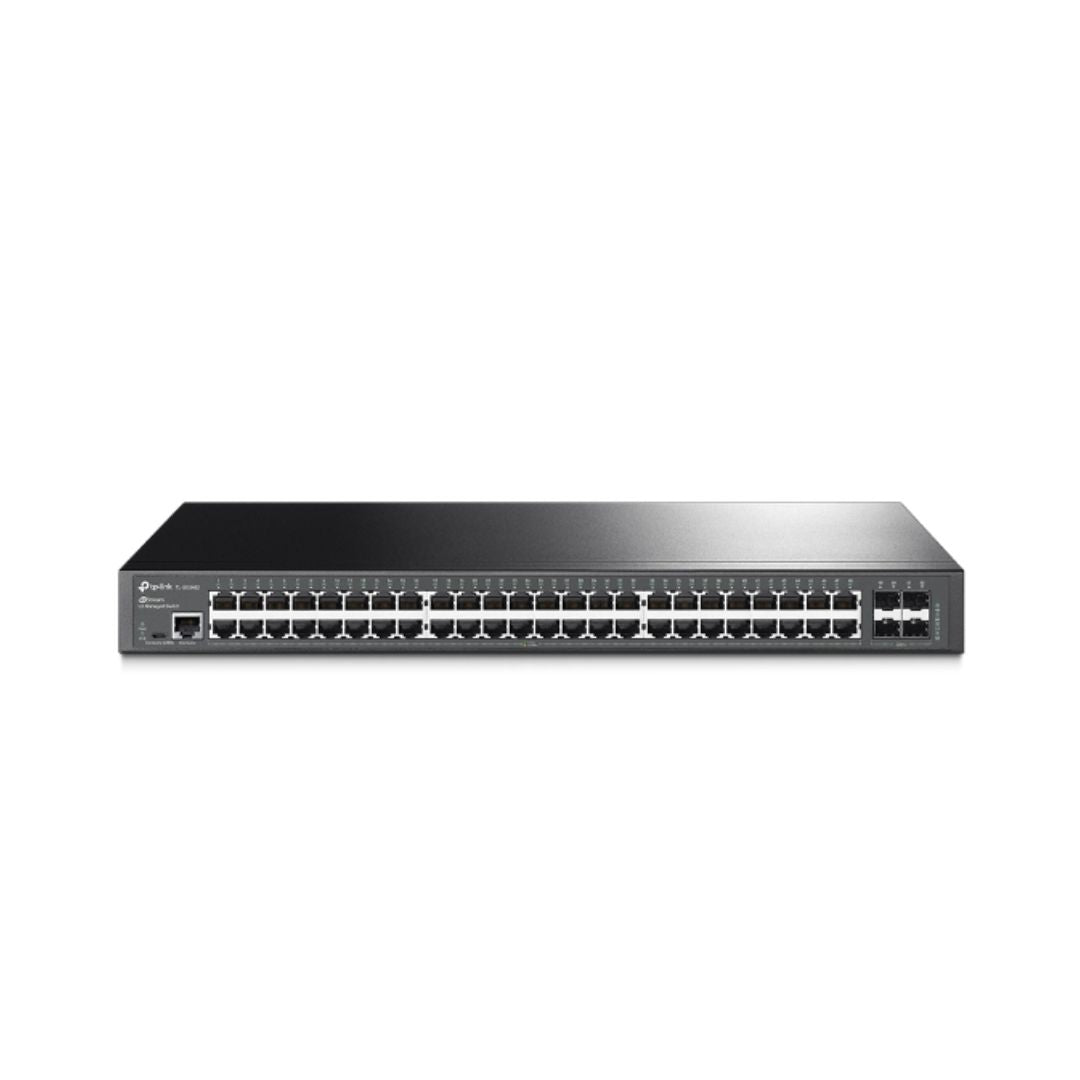 Switch TP-Link Administrable 4 Puertos SFP+ 48 Puertos Gigabit POE+ 500Watts Integra OMADA Gestion en Nube TL-SG3452