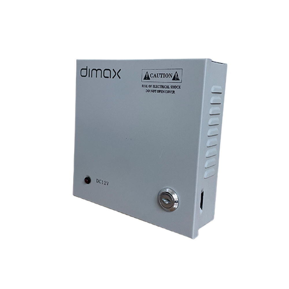 Fuente Supervisada Dimax 12Vdc 5Amp con 4 Salidas para Camaras Caja Metalica Fusible General y por Canal N023