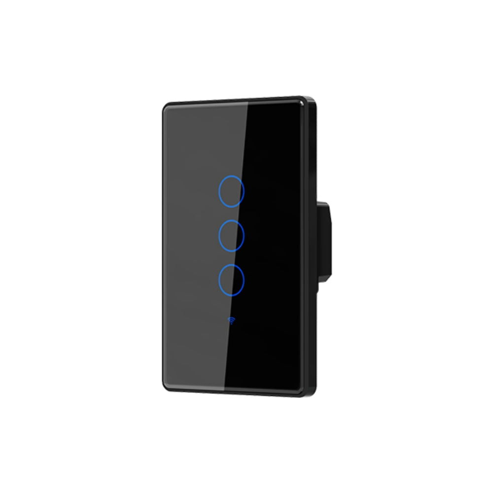Interruptor Dimax de 3 Puntos Smart WiFi 2.4GHz Control por Voz Alexa y Google color Negro H362