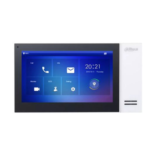 Monitor Dahua para Video Portero IP Pantalla 7" TFT Integracion de Alarmas Soporta POE y Tarjeta SD de 8GB color Blanco DHI-VTH2421FW-P