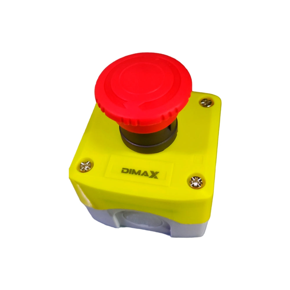 Boton Pulsado de Emergencia Dimax Diametro 40mm Girar para Desbloquear Contactos NO NC C F341