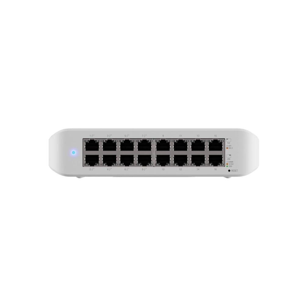 Switch Ubiquiti Unifi Lite 8xPuertos Gigabit AT/Poe Soporta 802.3AT Consumo 30Watts Capa 2 USW-Lite-16-POE