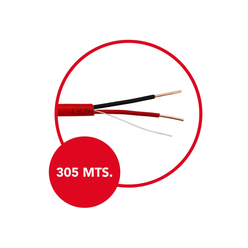 Cable Contra incendio Dimax 18AWGX2C-LSZH Rollo de 305metros color Rojo Certificacion UL T011