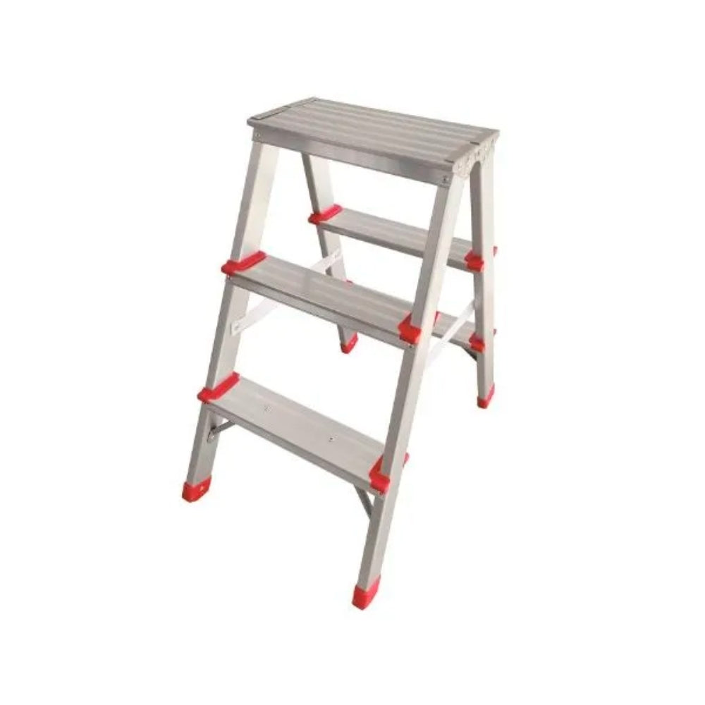 Escalera Dimax de ALuminio de 3 Peldaños Banqueta Altura 66cm Peso Maximo 100Kg N076