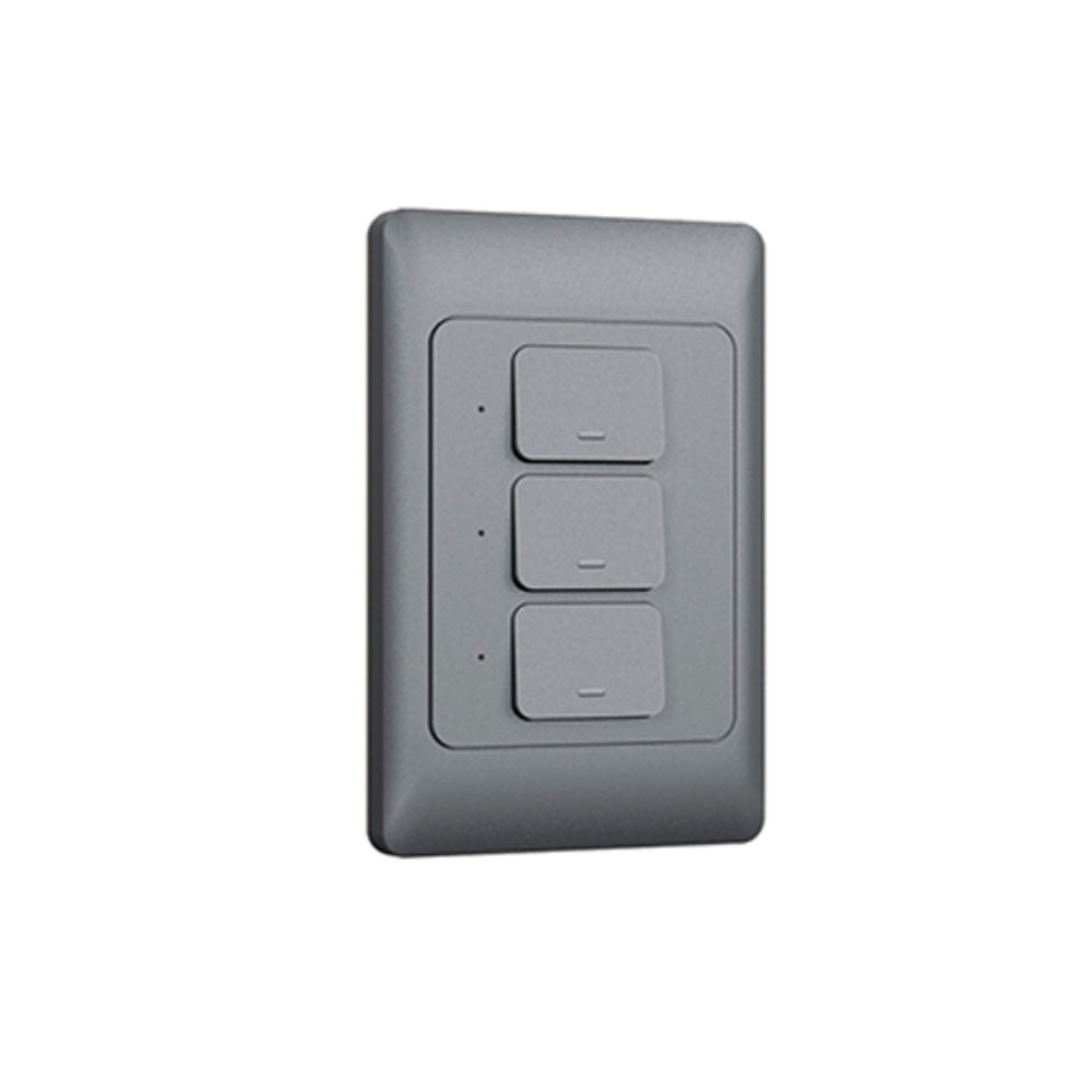 Interruptor Dimax de 3 Puntos Smart WiFi 2.4GHz Control por Voz Alexa y Google color Gris H352