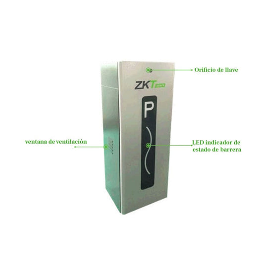 Barrera Vehicular Zkteco de Doble Direccion Derecha o Izquierda Brazo Telescopico de 4.5Metros Apertura 3segundos Gabinete con LED indicador de Estado CMP200-R