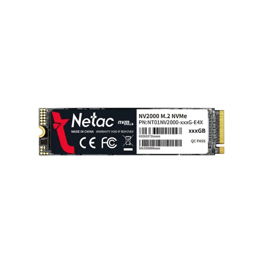 Disco Duro Netac SSD 512GB NV2000 PCIe 3 x4 M.2 2280 NVMe 3D NAND R/W hasta 2500/1950 MBps NT01NV2000-512-E4X