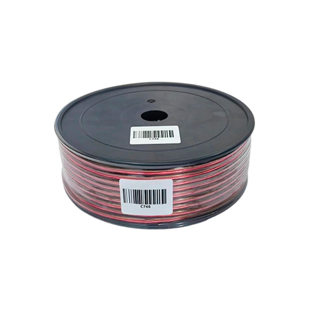 Rollo de 100Metros de Cable de Audio Dimax CCA Cobre Desnudo #14 Bobina de Plastico C746