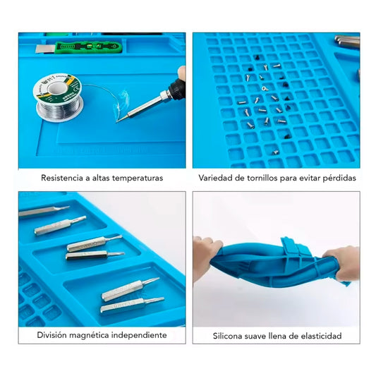 Alfombrilla Dimax Antiestatica Medida 45x30cm de Silicona para Trabajos de Reparacion Organiza y Almacena Piezas Y008