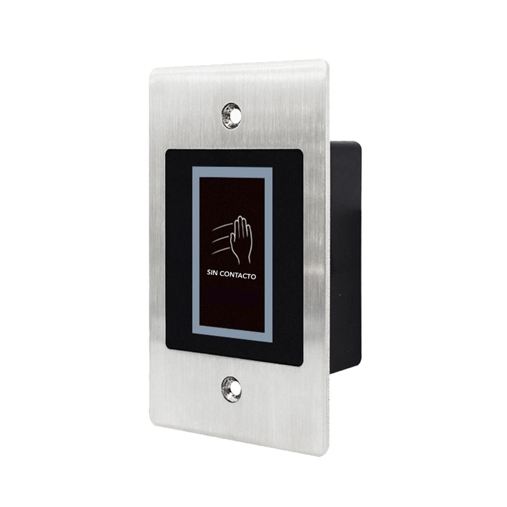 Boton de Salida sin Contacto Dimax Distancia del Sensor Ajustable Tiempo Ajustable Contacto NO NC Material Acero Inoxidable Alimentacion 10-24Vdc R317