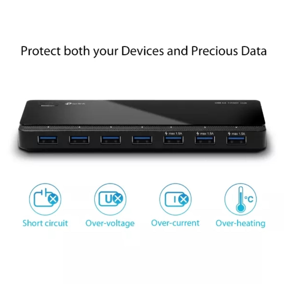 Hub TP-Link de 7 Puertos USB 3.0 Compatible con Windows MAC y Linux TL-UH700
