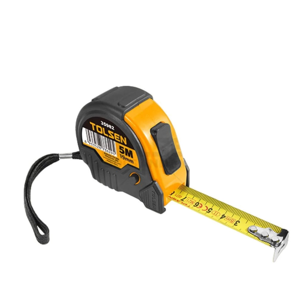 Cinta Metrica Tolsen de 5Metros con Boton de Bloqueo y Clip para Cinturon 35982