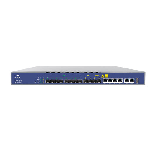 Gpon OLT V-Sol 8xGPON 2xGE SFP 10GE SFP+ USB Soporta Aplicaciones Triple Play 1U Doble Corriente Alterna Compatible con Cualquier marca de ONU V1600G1-B