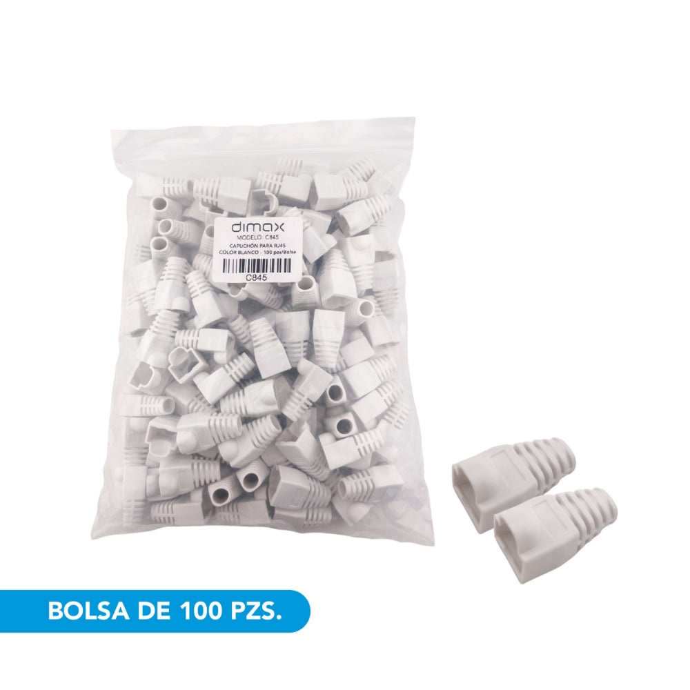 Set de 100 Capuchones Dimax para RJ45 color Blanco C845