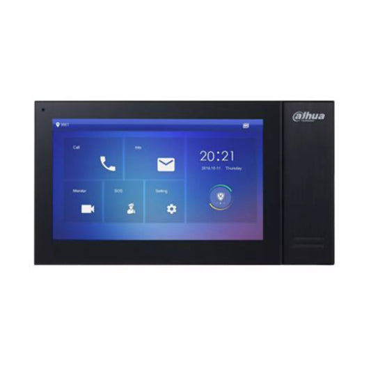 Monitor Dahua para Video Portero IP Pantalla 7" TFT Integracion de Alarmas Soporta POE y Tarjeta SD de 8GB color Negro DHI-VTH2421FB-P