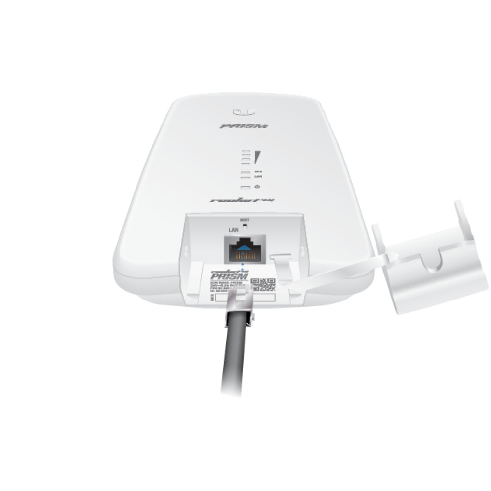 Radio Ubiquiti Rocket Prism AC Gen MFrec 2.4GHz 350+Mbps 256QAM Sincronizacion GPS 1xEthernet Gigabit Gestion de Radio Air OS UB-R2AC-PRISM