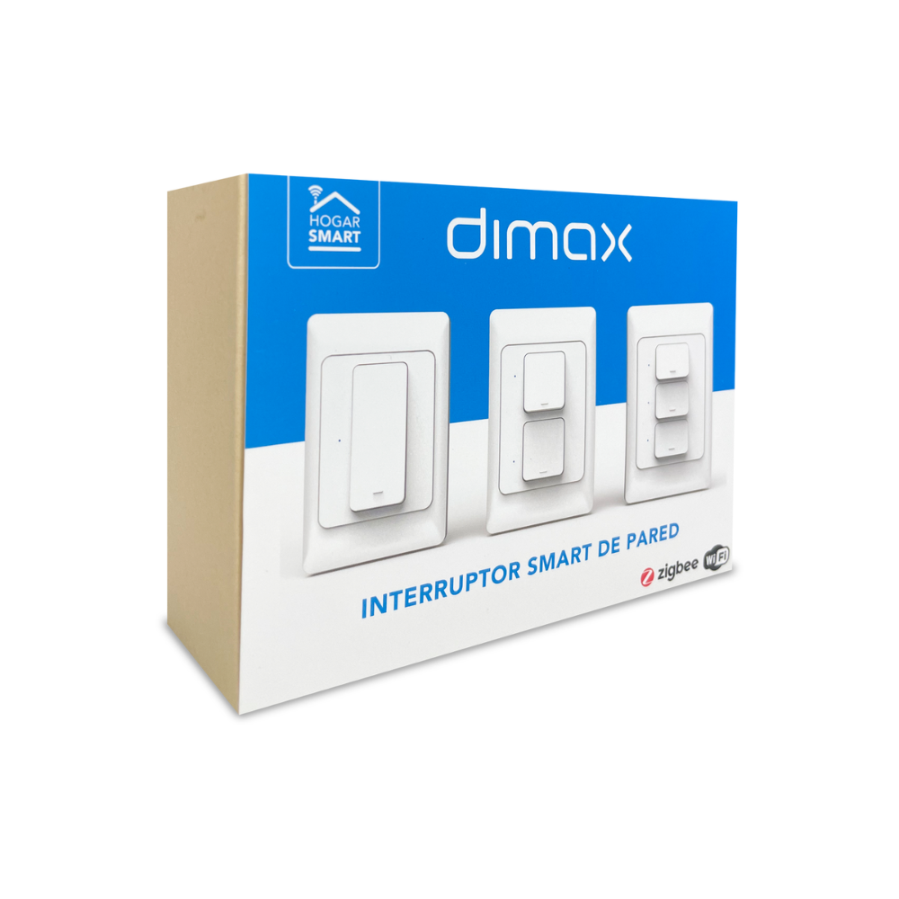 Interruptor Dimax de 1 Punto Smart WiFi 2.4GHz Control por Voz Alexa y Google color Blanco H344