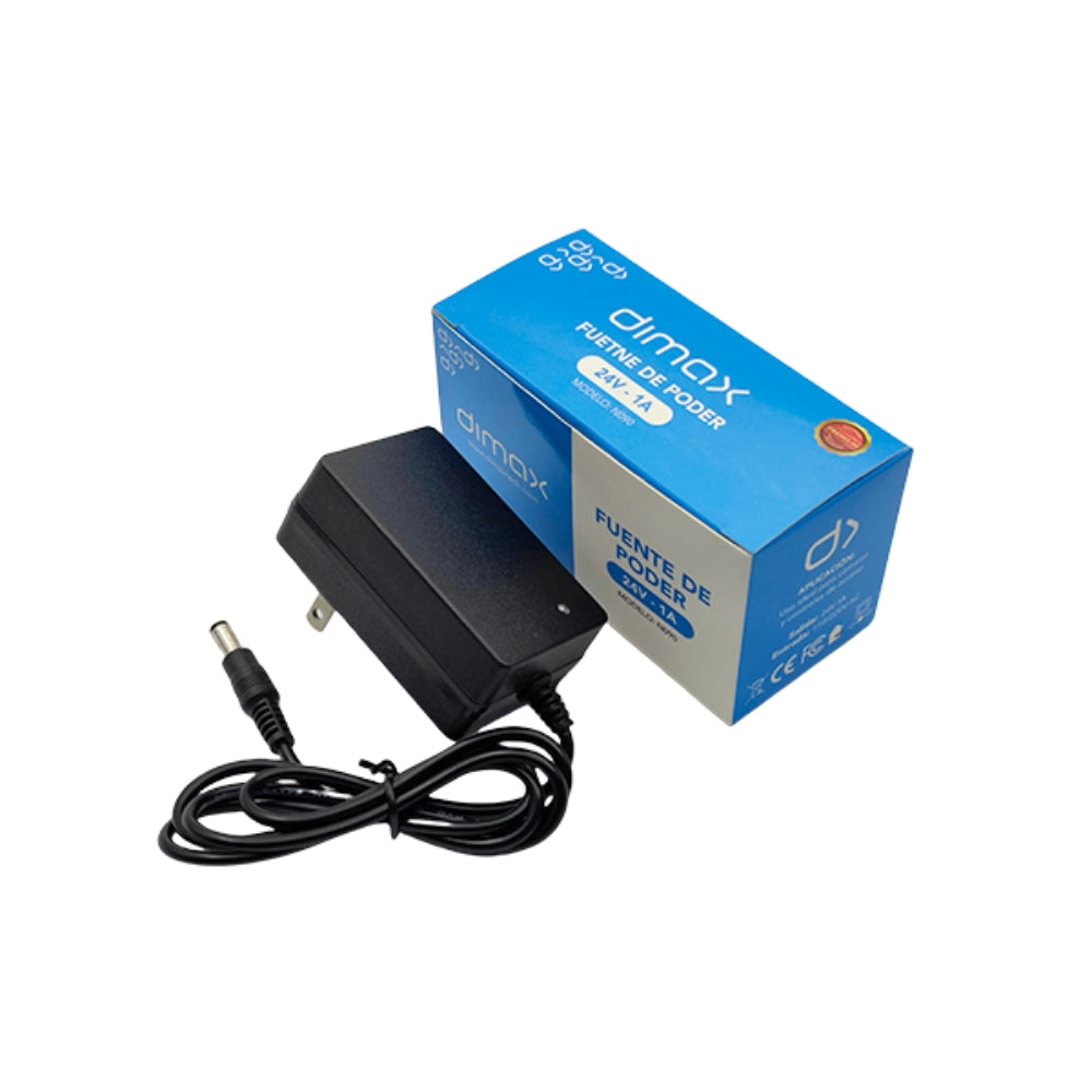 Fuente de Poder Dimax Salida 24Vdc 1Amp Soporta Camara Chapa y Control de Acceso N090