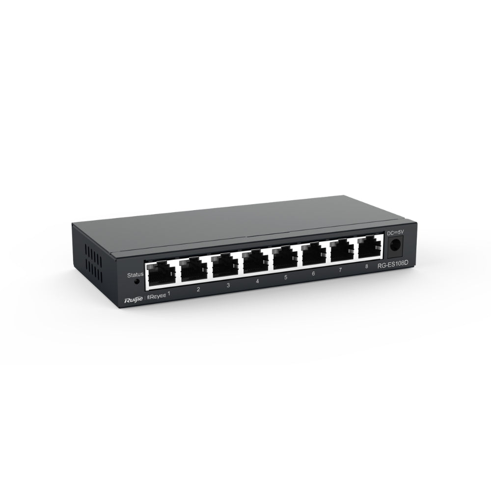 Switch Ruijie Reyee de 8 puertos 100 Mbps Carcasa Metalica RG-ES108D